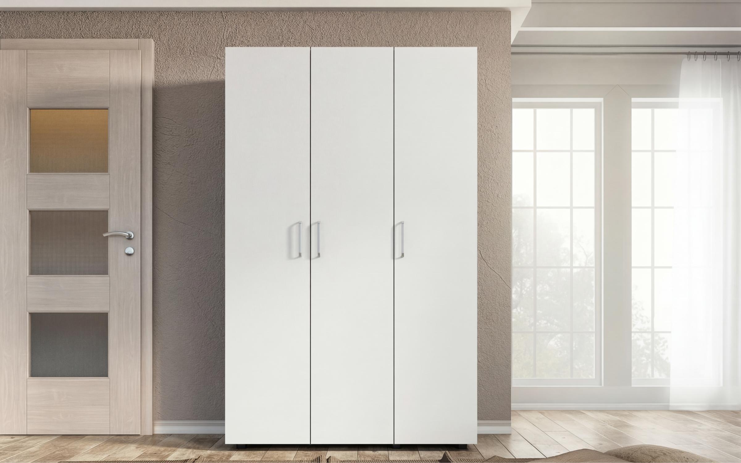 Three-winged wardrobe Stanley, white  3